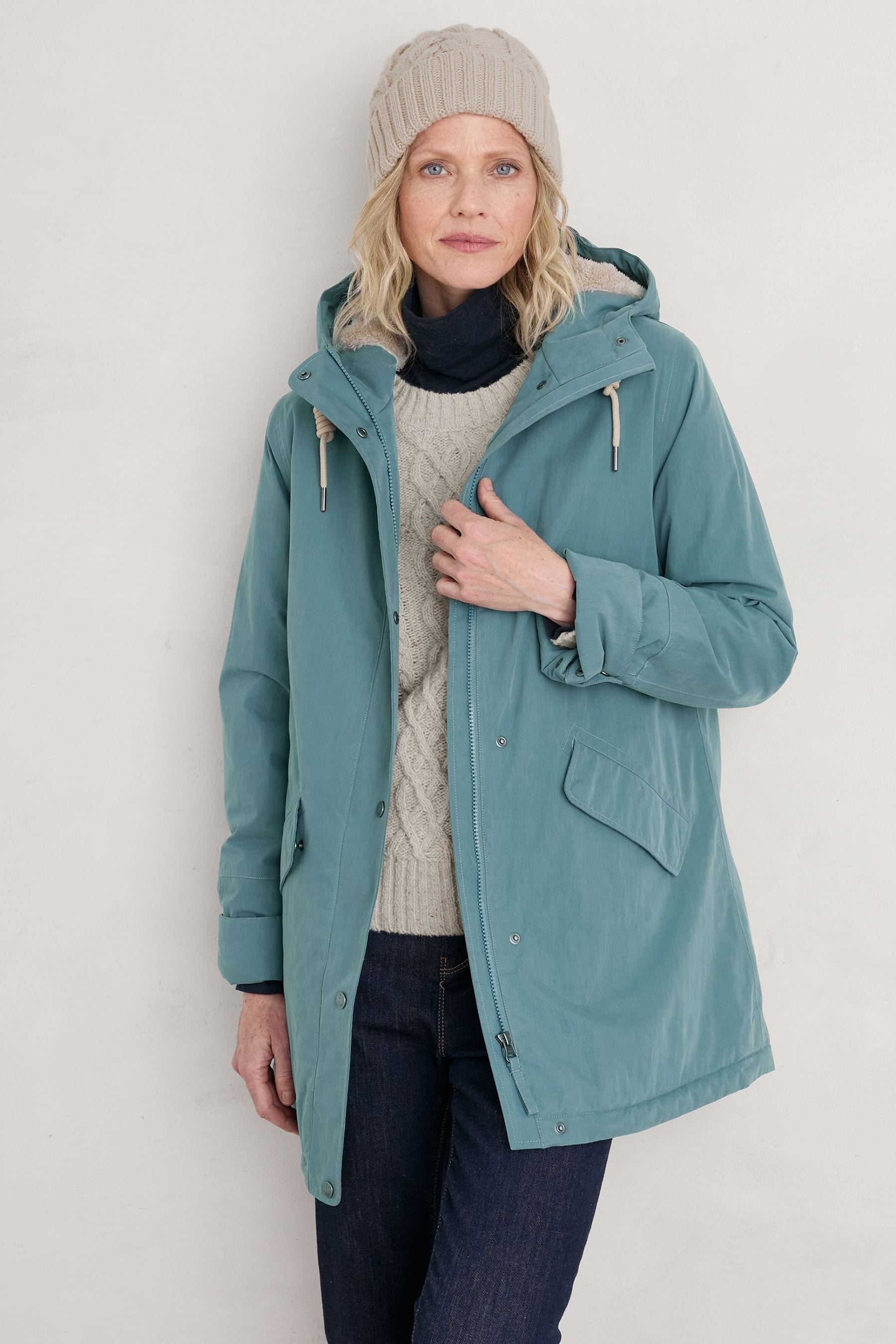 Buy Seasalt Cornwall Blue River Sea Waterproof Coat from the Next