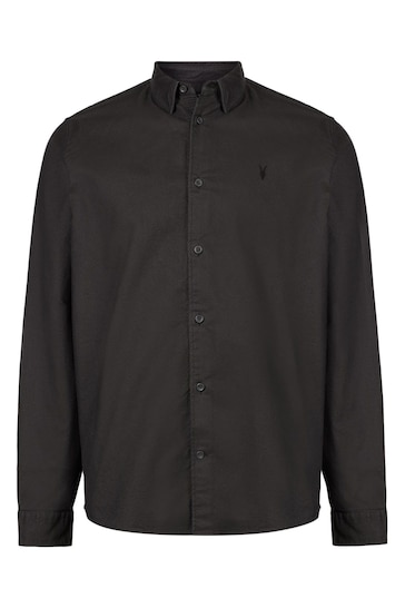 AllSaints Black Chrome Hermosla Long Sleeve Shirt