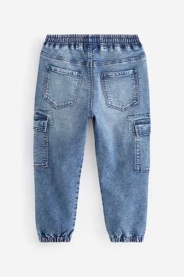 Blue Cargo Jeans With Elasticated Waist (3-16yrs)