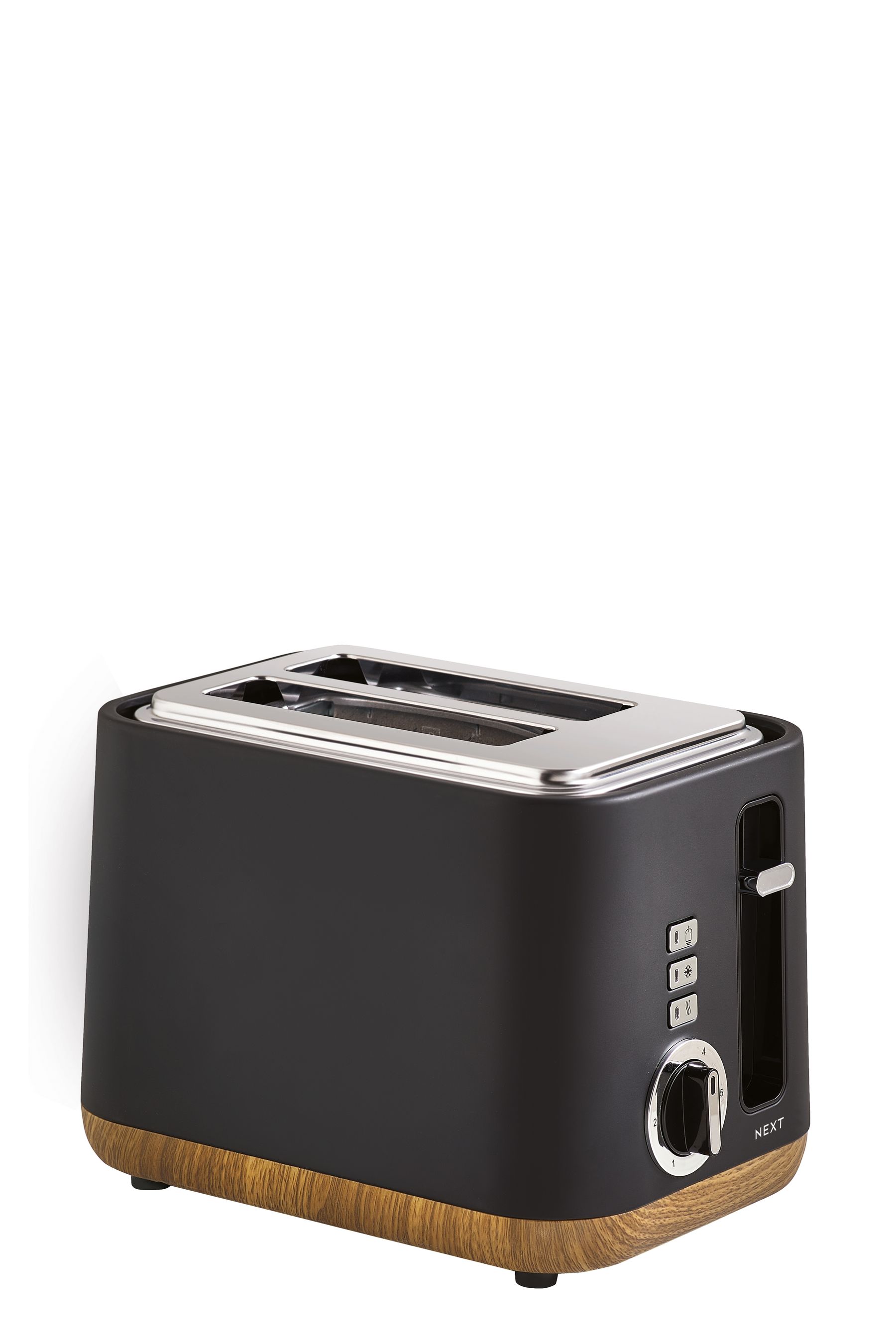 Black Bronx Wood Effect 2 Slot Toaster