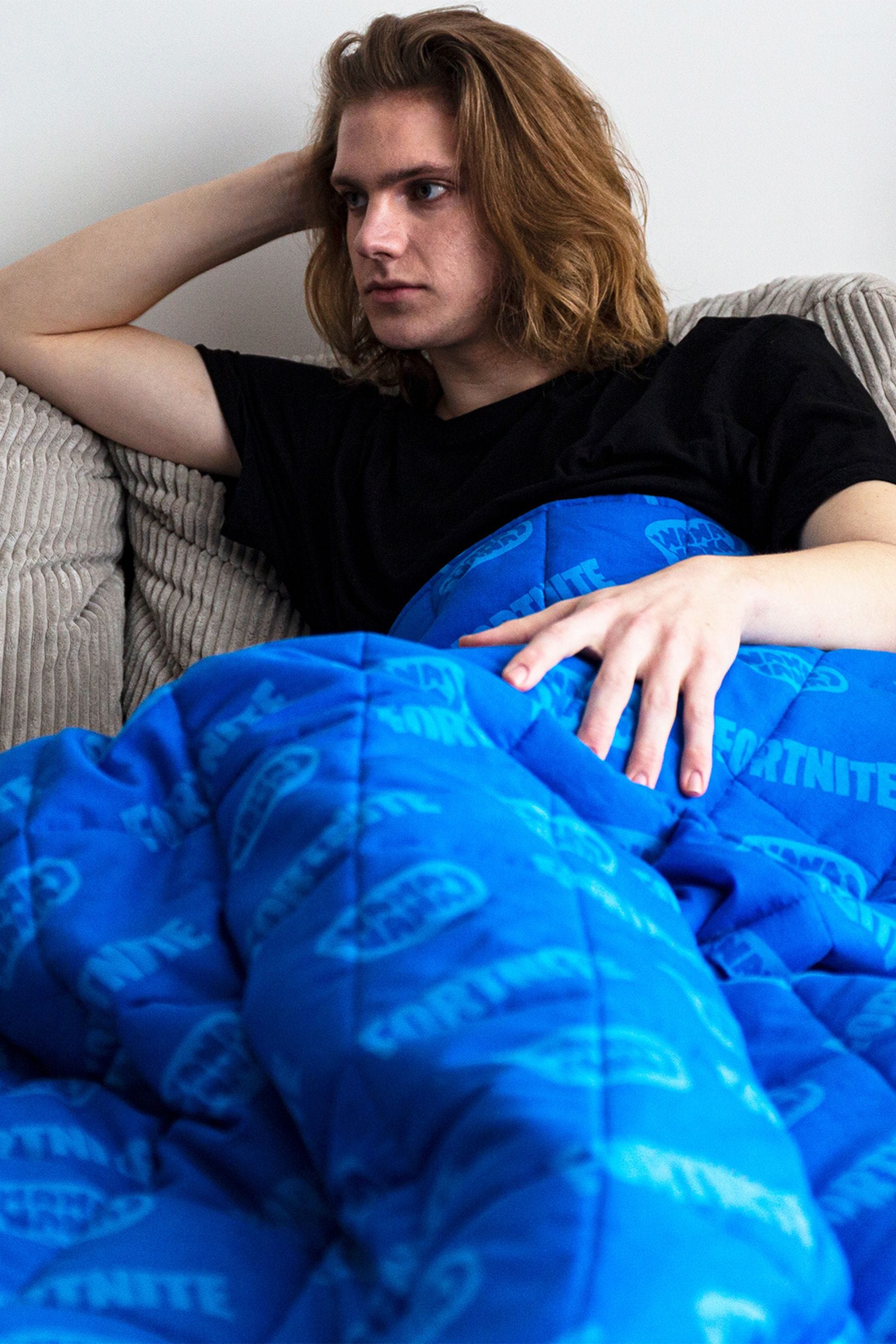 Character World Blue Fortnite Nana Weighted 100 Cotton Blanket