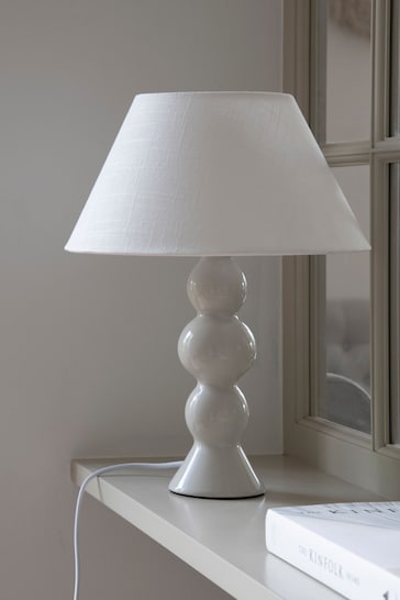 Jasper Conran London White Medium Sphere Ceramic Table Lamp