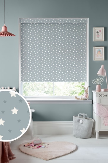 Sky Blue Ditsy Stars Made To Measure Roller Blind