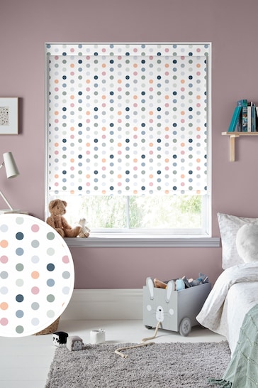 White Polka Dots Made To Measure Roller Blind