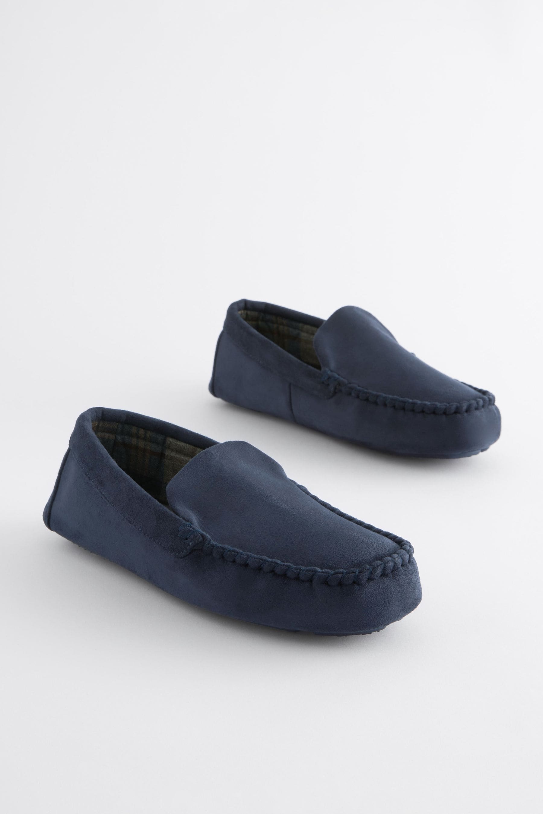 Mens blue sale moccasin slippers