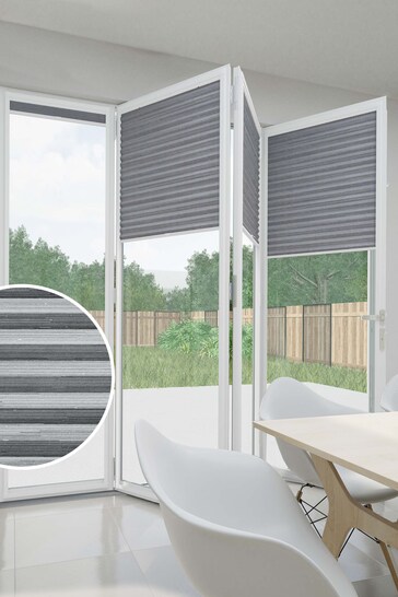 Storm Grey Made to Measure Honeycomb Daylight Printed Texture Perfect Fit Blinds