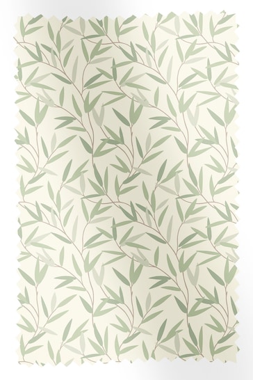Laura Ashley Green Willow Leaf Fabric By The Metre