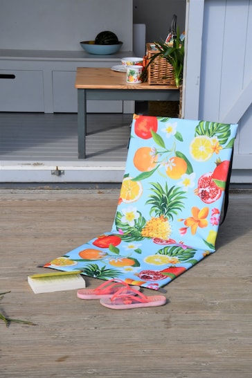 Summerhouse Multi Waikiki Foldable Beach Chair with Carry Handle (Fruity/Aqua Design)