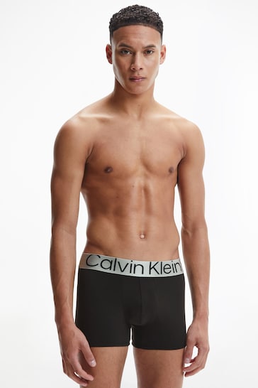 Calvin Klein Black Sustainable Steel Trunks 3 Pack