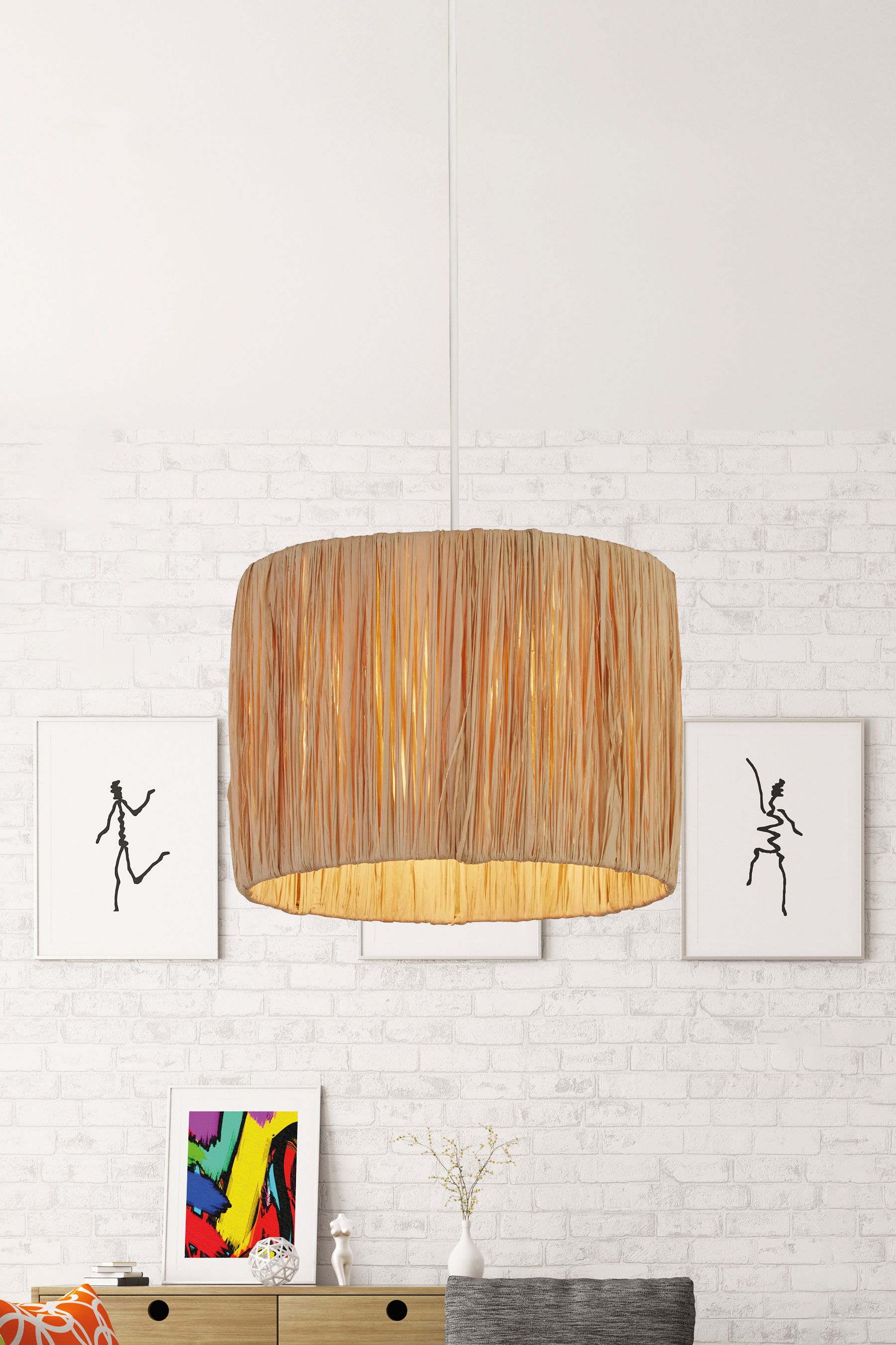 Searchlight Light Natural Willow Raffia Lamp Shade