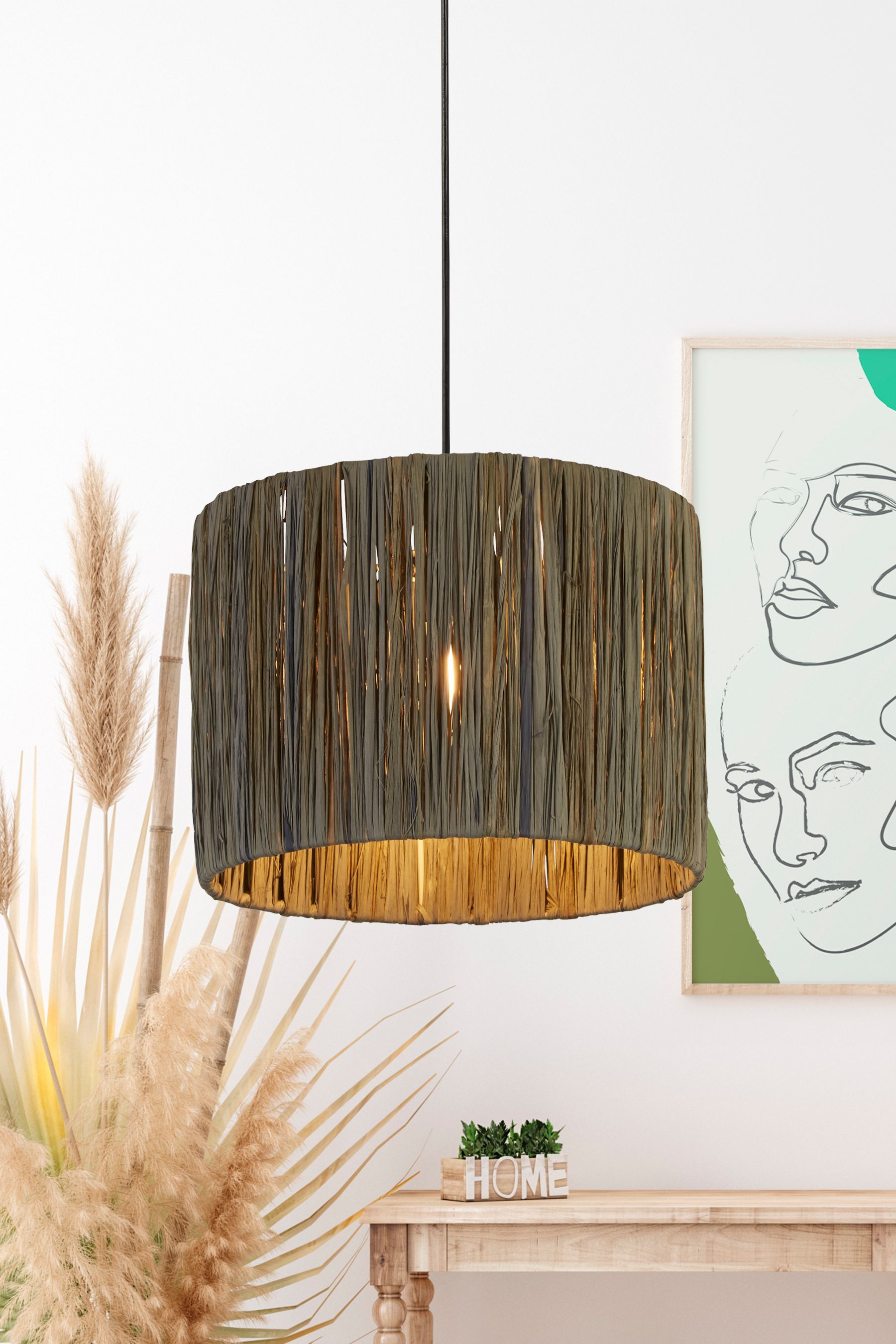 Raffia light sales fixture