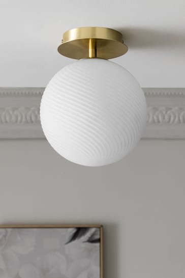 Brass Bromma Flush Ceiling Light Also Suitable For Bathrooms