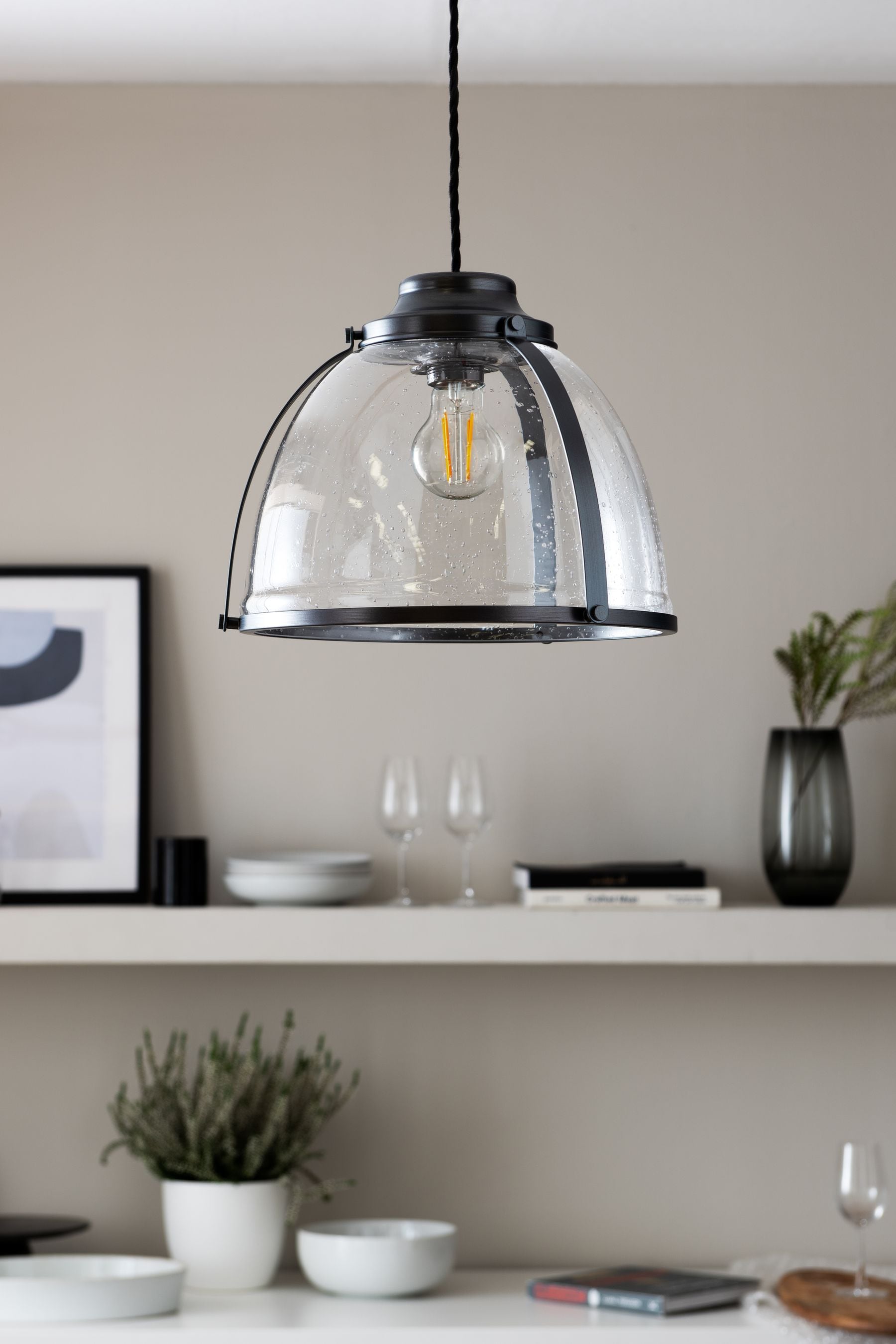 Grey glass cheap lamp shade