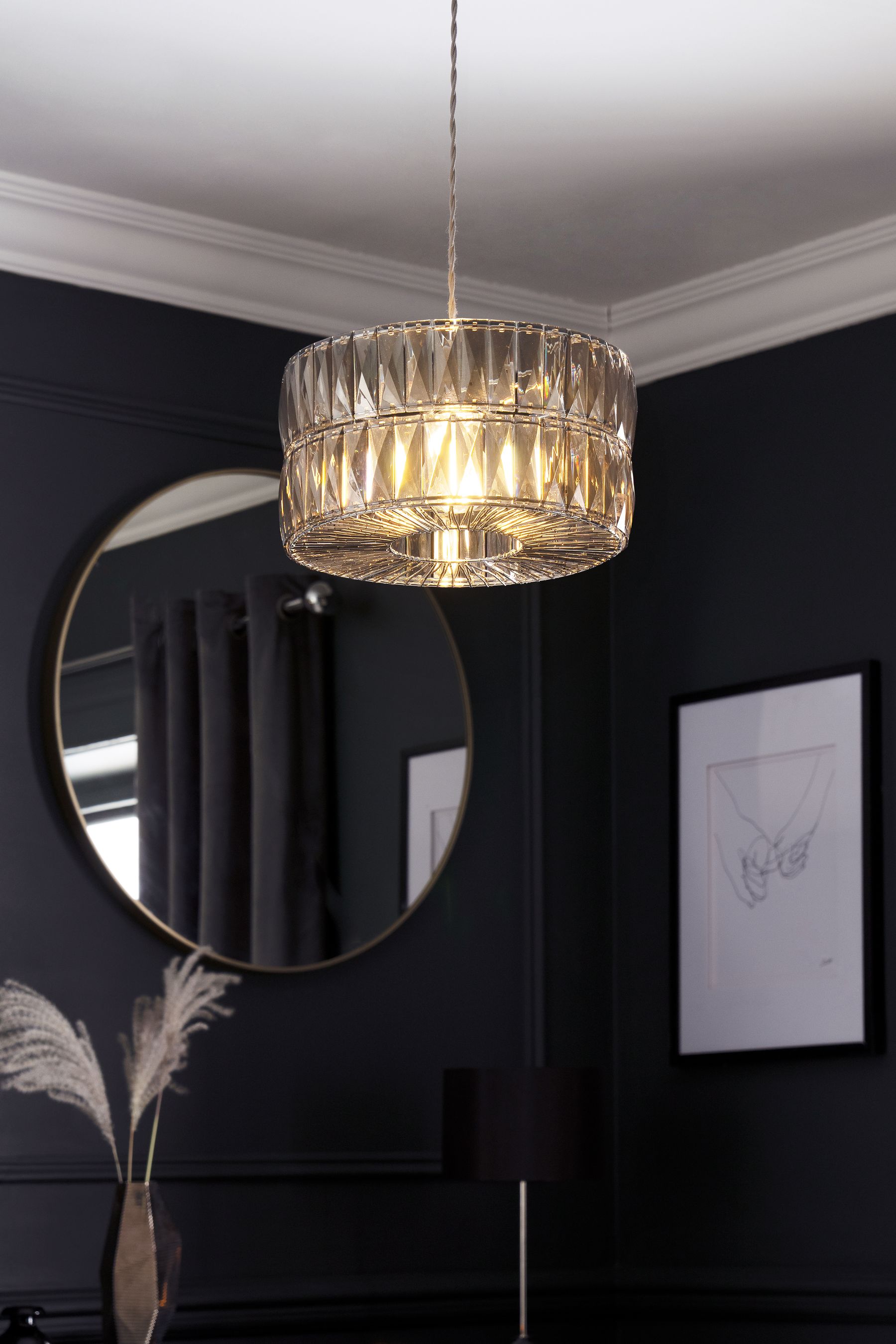 Buy Smoke Grey Aria Easy Fit Lamp Shade from the Next UK online shop