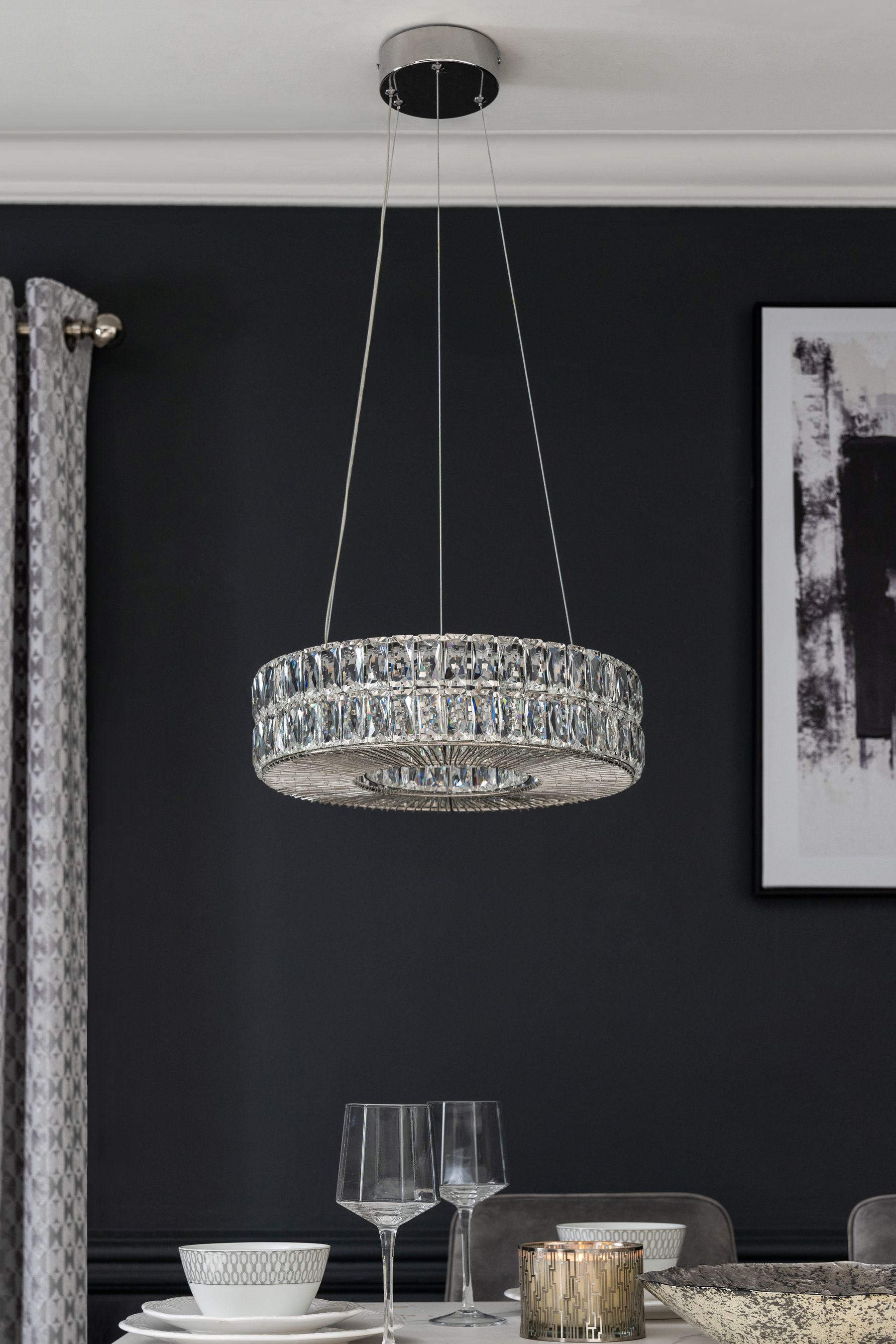 Crystal discount chandelier next