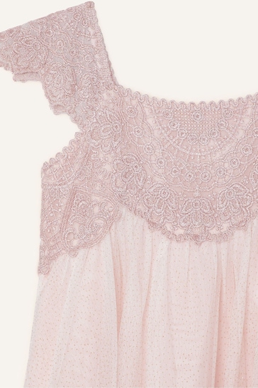 Monsoon Pink Estella Embroidered Dress