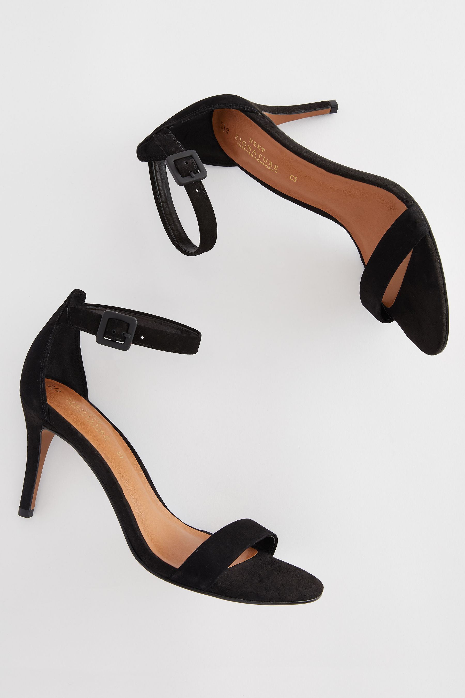 Black mid best sale heel sandals uk