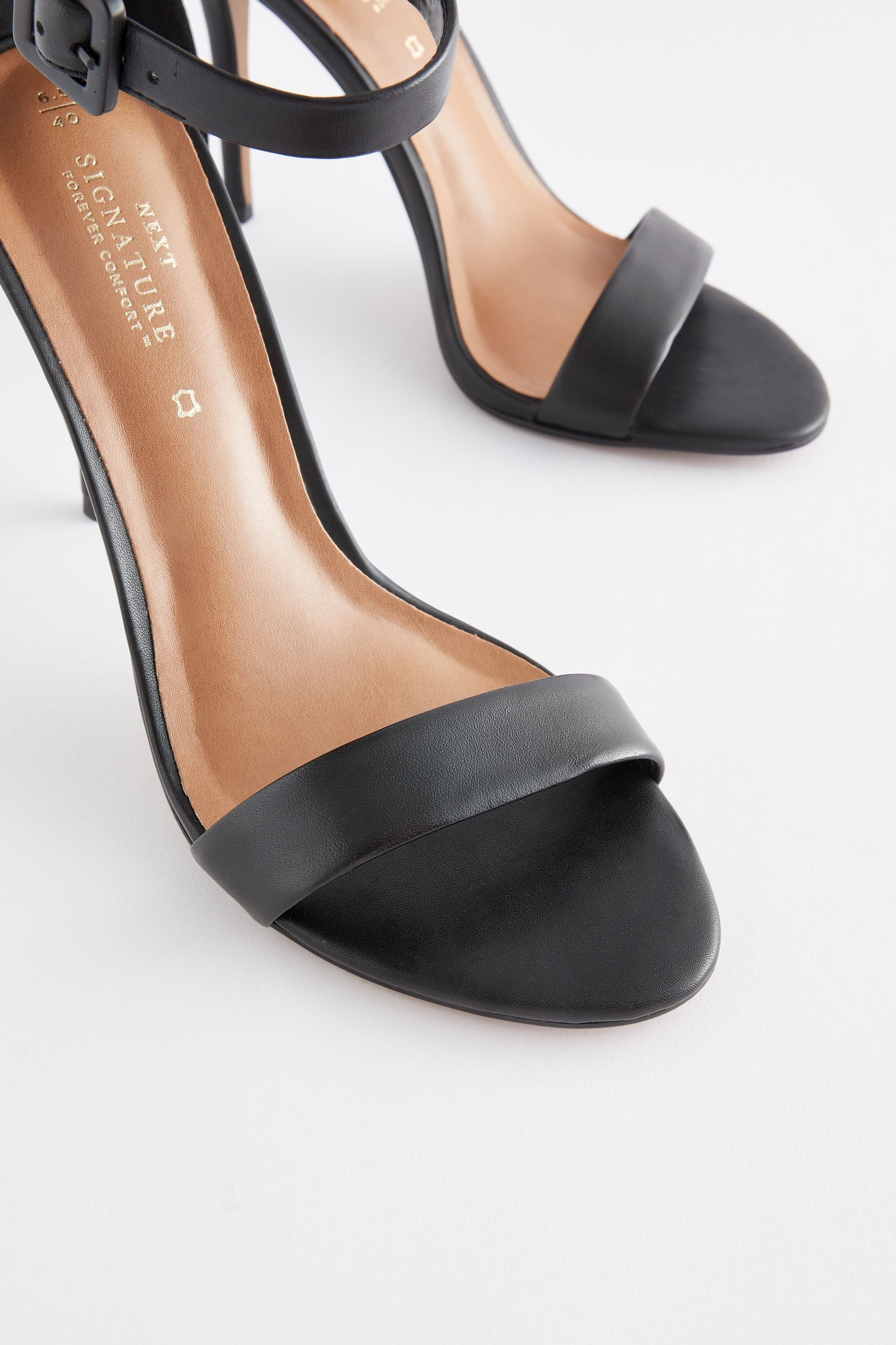 Black high shop heel slides