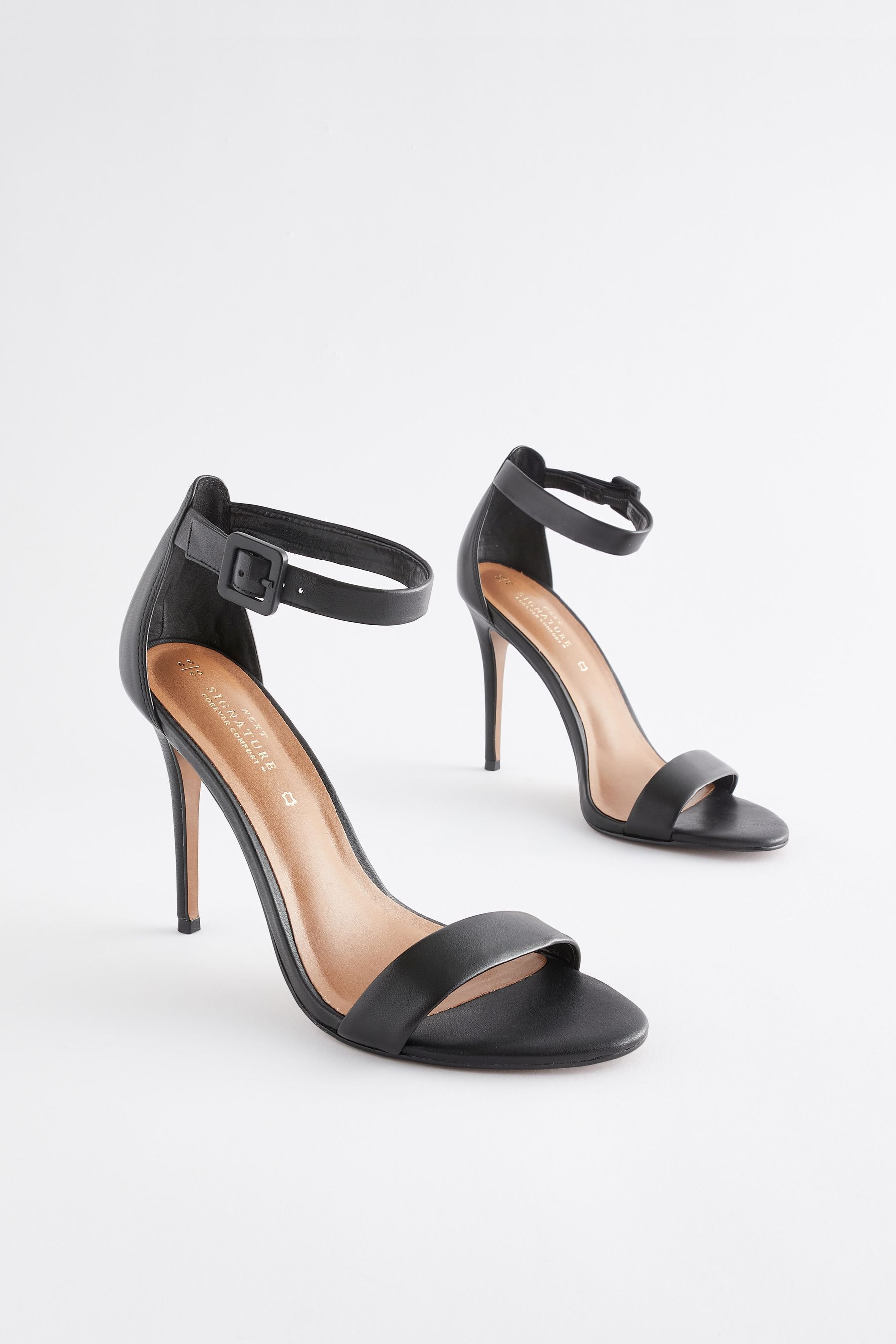 Buy Black Signature Leather High Heel Sandals from the Next UK