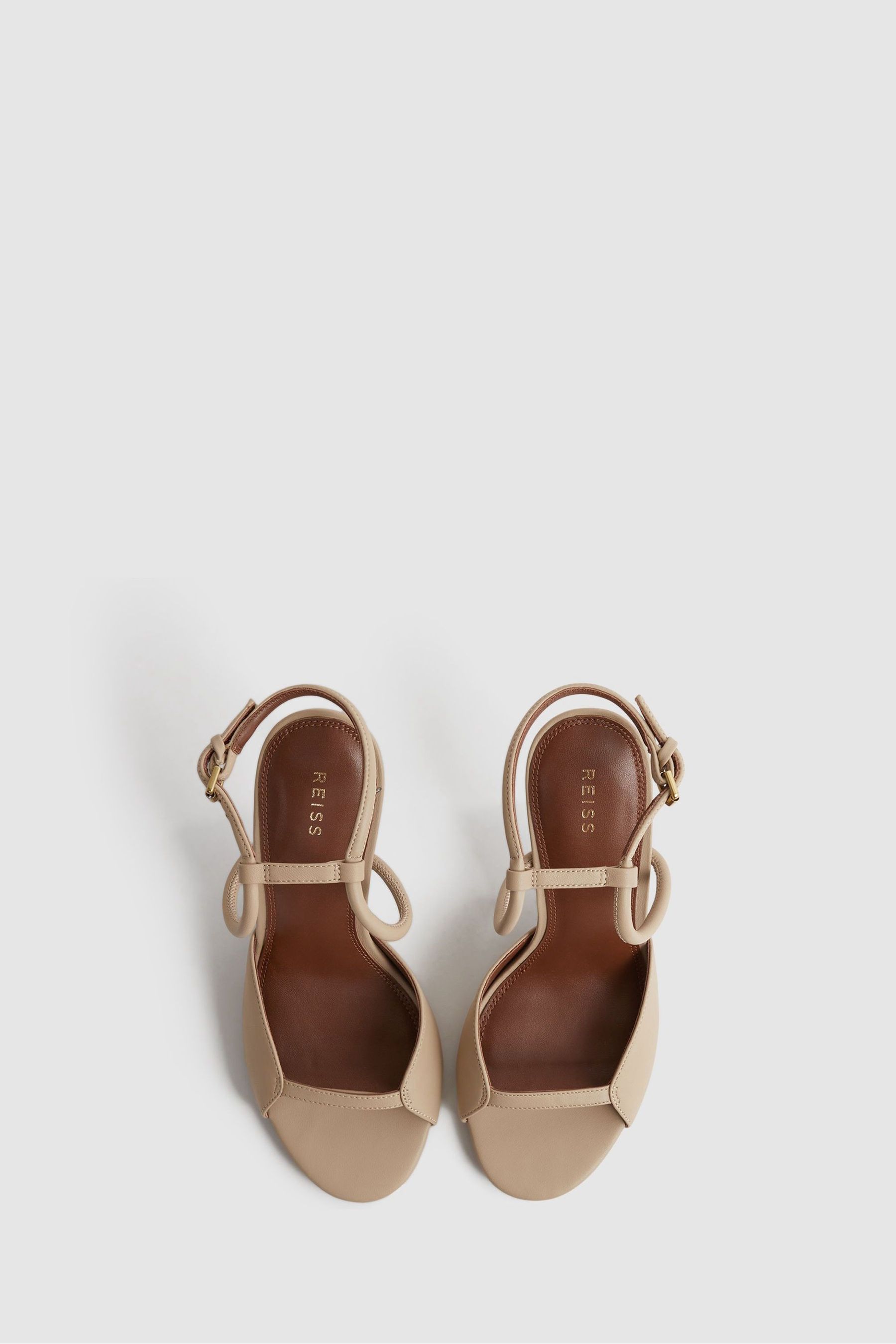 Buy Reiss Biscuit Harper Leather Strappy Heels from the Next UK