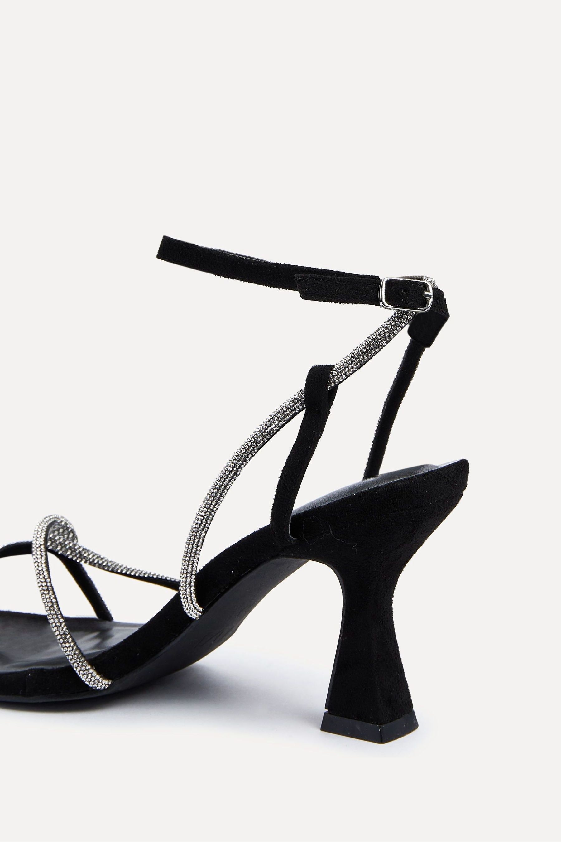 Black embellished heeled sandals outlet