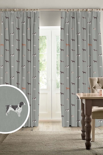 Sophie Allport Sage Green Woof Made To Measure Curtains