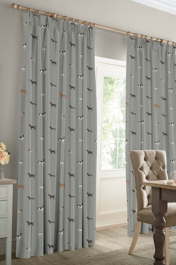 Sophie Allport Sage Green Woof Made To Measure Curtains