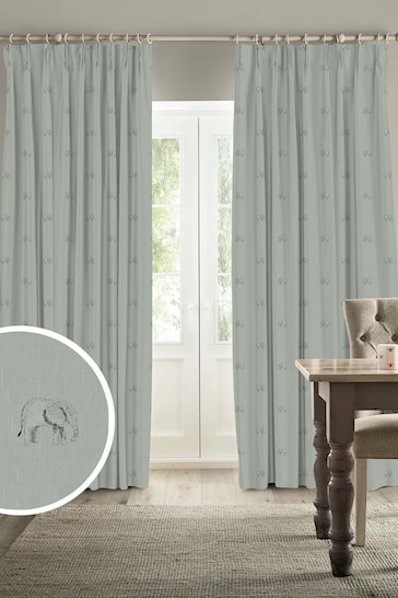 Sophie Allport Green Elephant Made To Measure Curtains