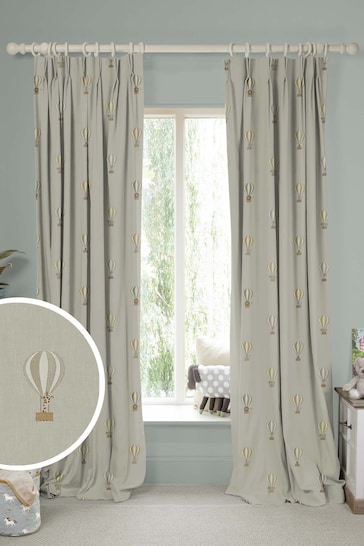 Sophie Allport Grey Bears and Balloons Made To Measure Curtains