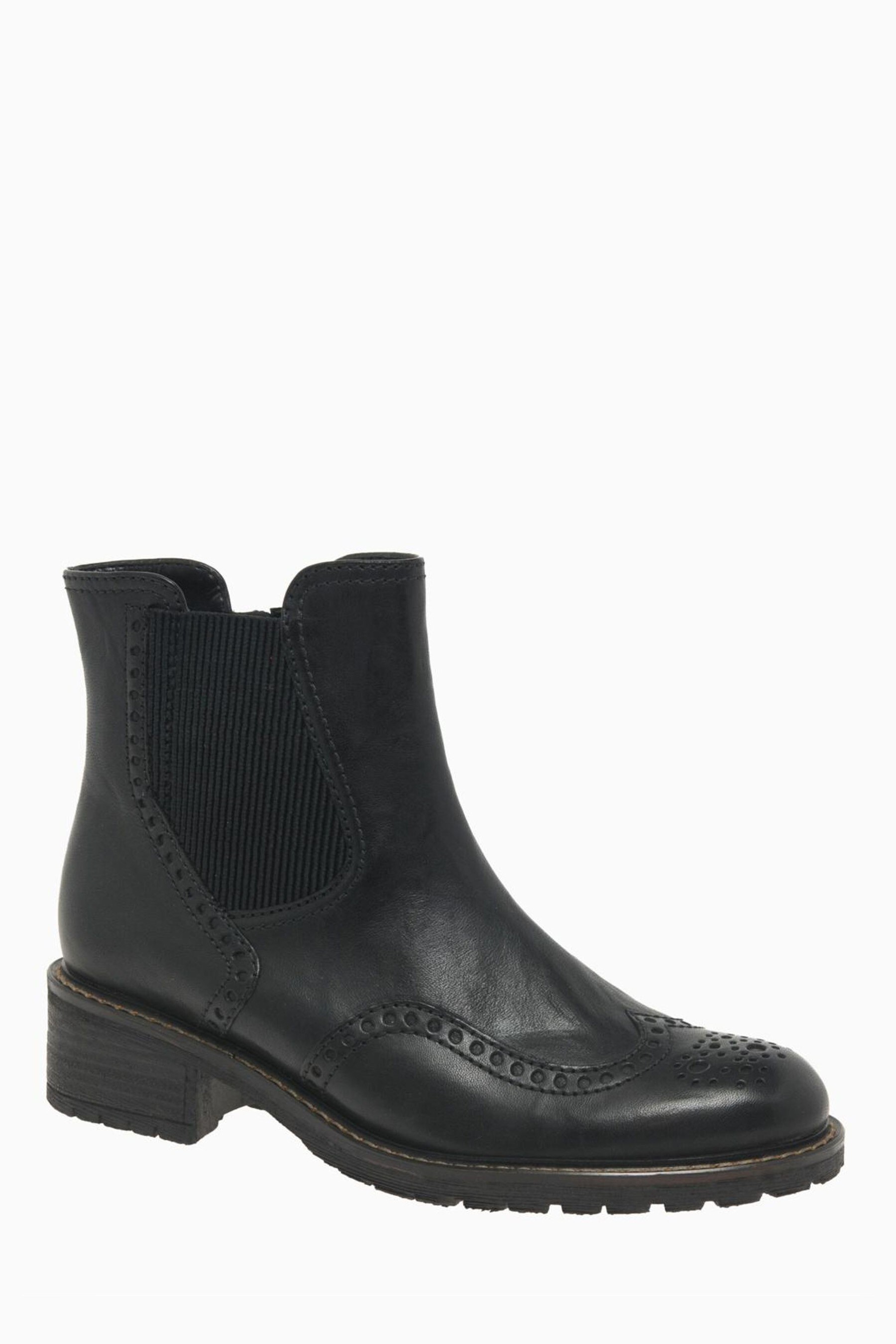 Gabor Imagine Black Leather Ankle Boots