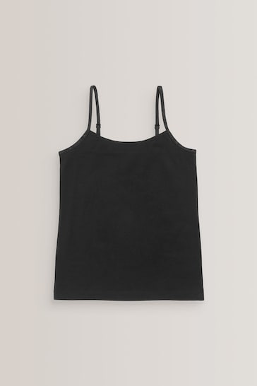 Black 3 Pack Elastic Strappy Cami Vests (1.5-16yrs)