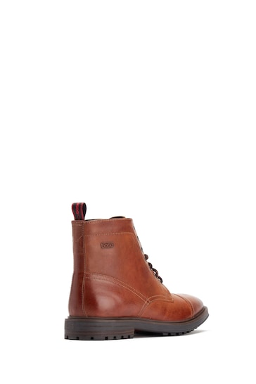 Base London Brown Tommy Toe Cap Boots