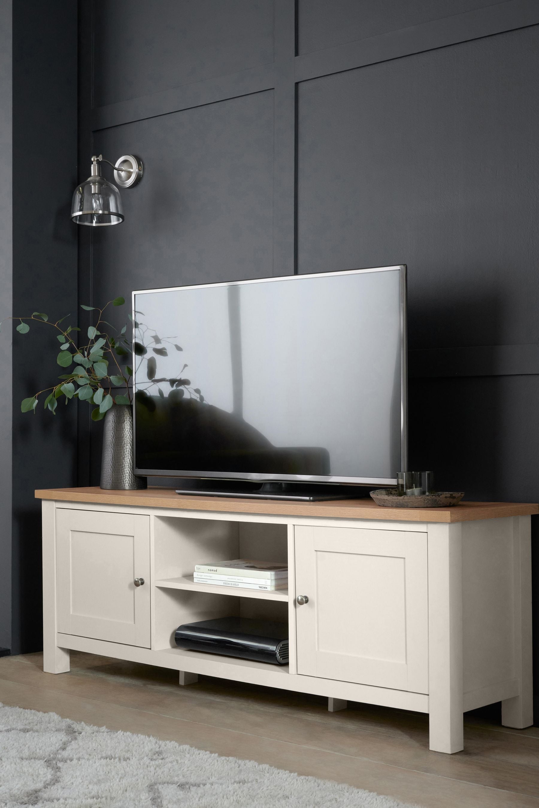 Buy Cream Malvern Oak Effect Up to 60 inch TV Unit from the Next