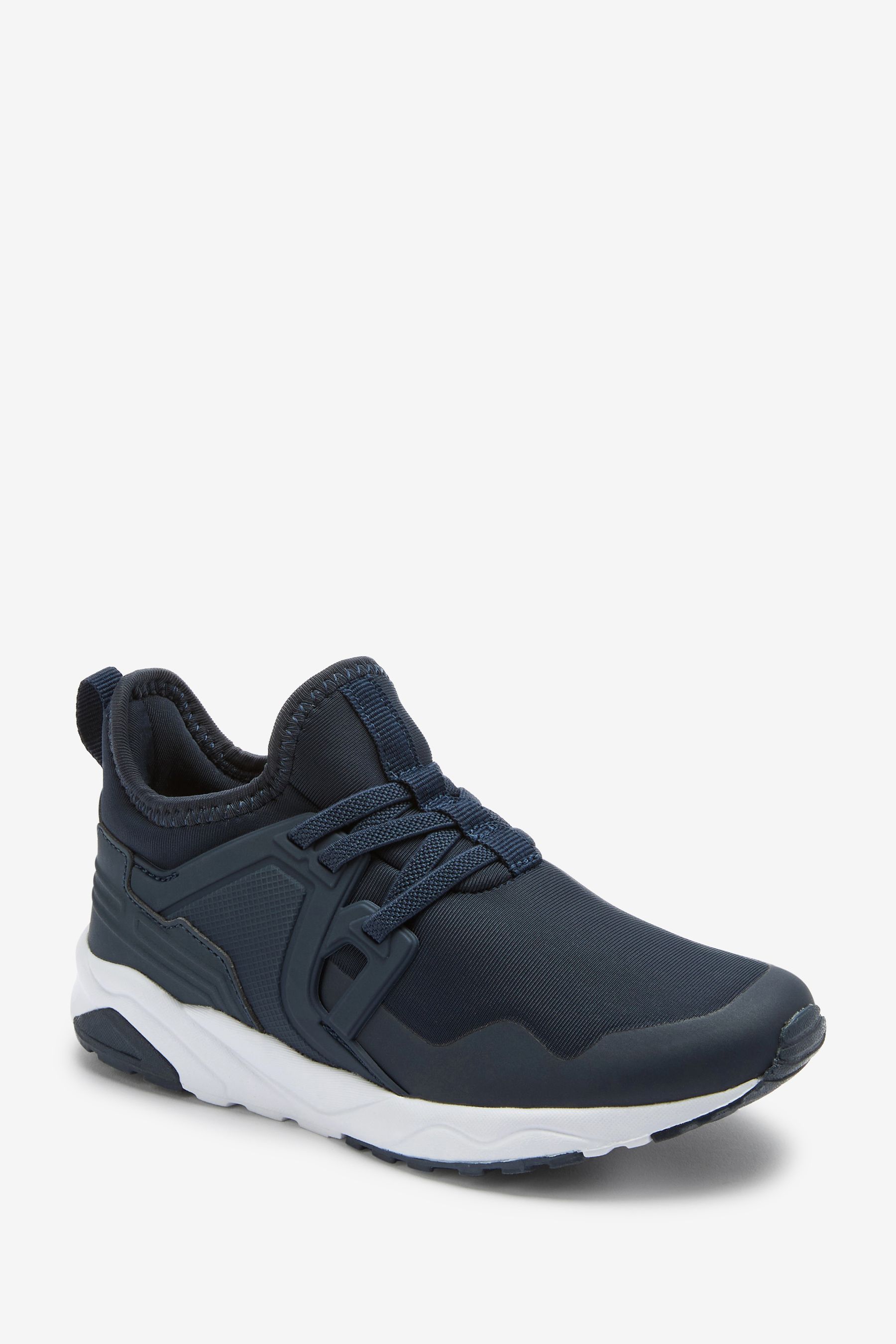 Boys elastic online lace trainers