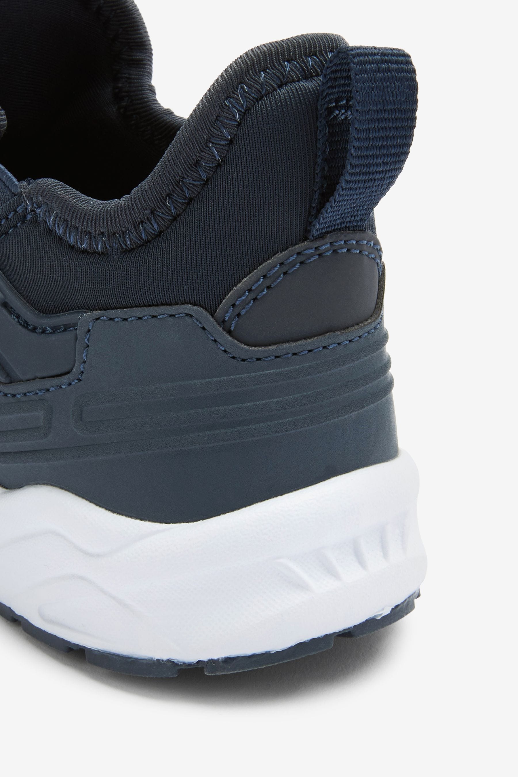 Buy Navy Blue Mesh Elastic Lace Trainers from the Next UK online shop