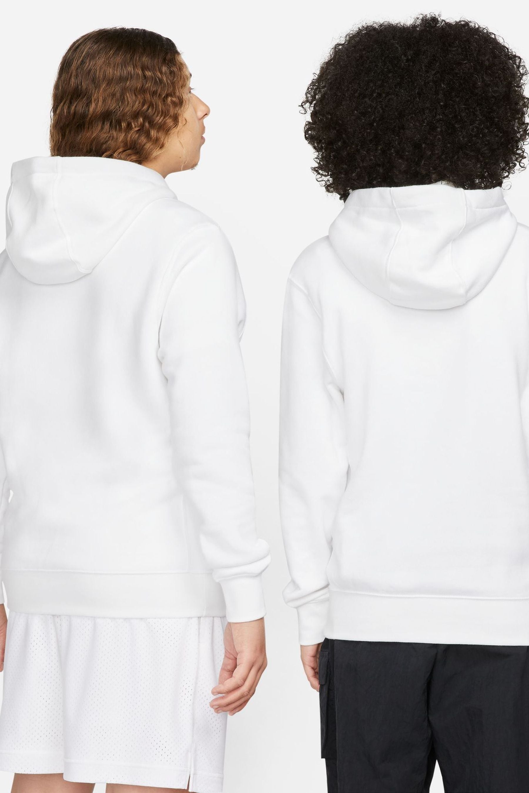 Nike White Club Pullover Hoodie