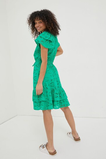 Buy FatFace Green Brady Broderie Dress from the Next UK online shop