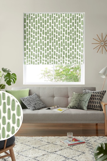 MissPrint Green Bloom Blossom Made to Measure Roman Blind