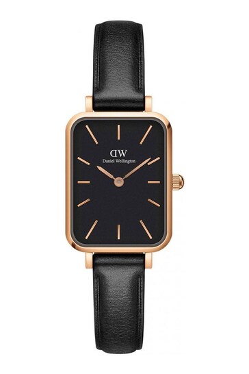 Daniel Wellington Ladies Gold Plated and Black Quadro Watch