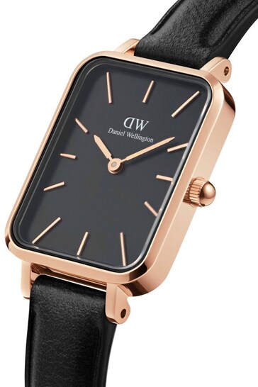 Daniel Wellington Ladies Gold Plated and Black Quadro Watch