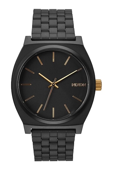 Nixon Gents Black & Gold Time Teller Matte  Watch