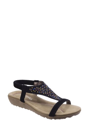 Fleet & Foster Nicosia Black Slingback Sandals