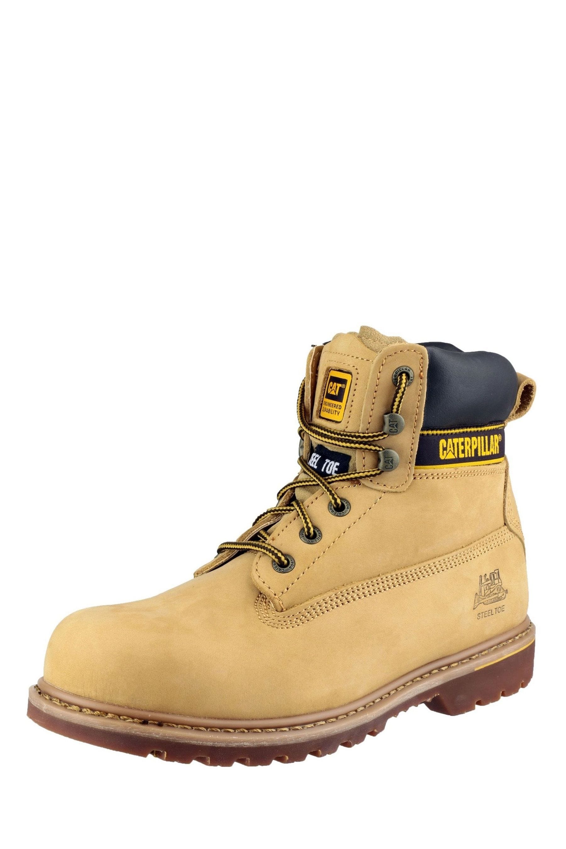 CAT Yellow Holton Lace Up Boots