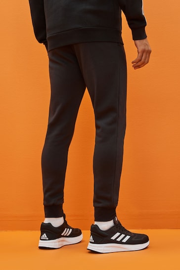 adidas Black Regular Essentials Fleece Tapered Joggers