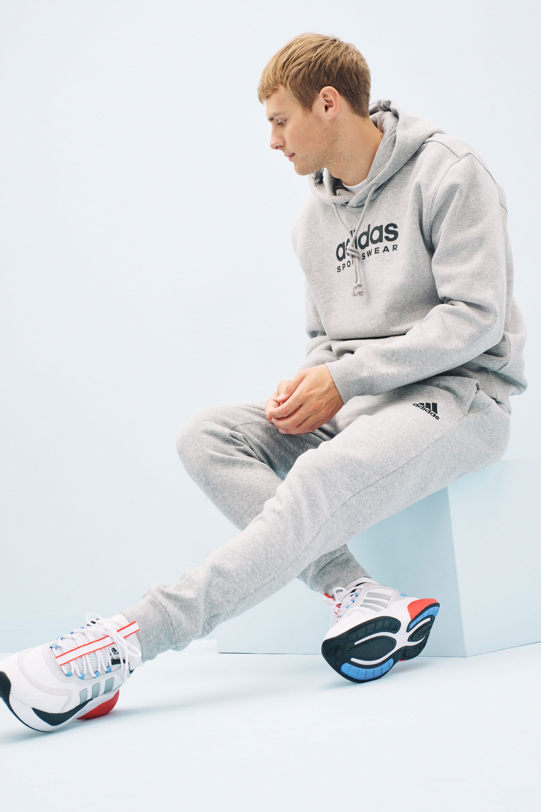 Light gray adidas joggers top