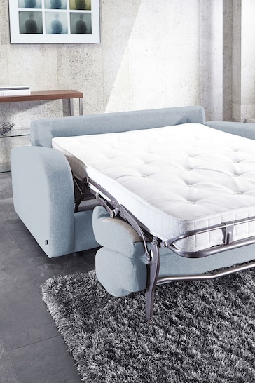 Jay-Be Beds Blue 2 Seater Retro Sofa Bed with Deep Sprung Mattress