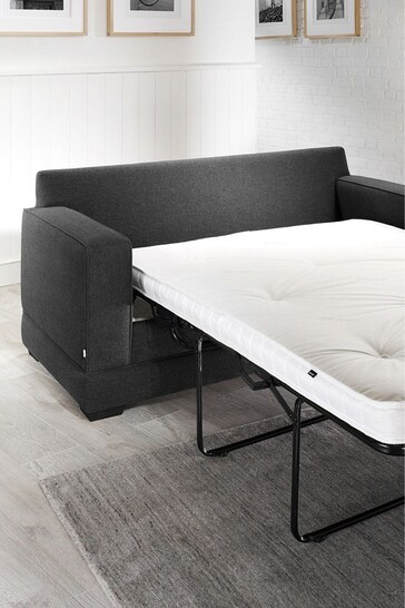 Jay-Be Pewter Grey 2 Seater Retro Sofa Bed with Deep Sprung Mattress