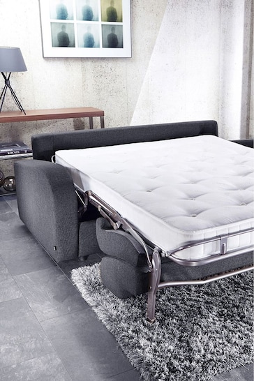 Jay-Be Beds Pewter Grey 3 Seater Retro Sofa Bed with Deep Sprung Mattress