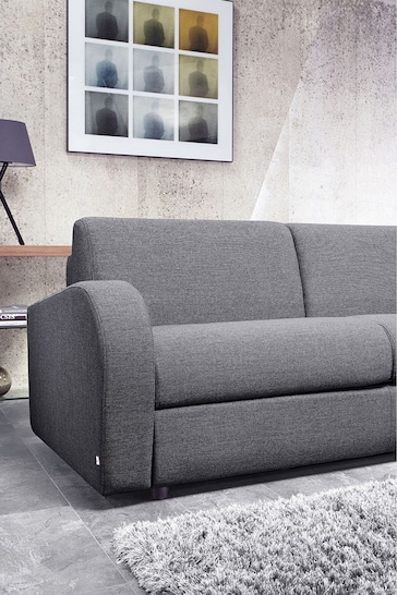 Jay-Be Beds Pewter Grey 3 Seater Retro Sofa Bed with Deep Sprung Mattress