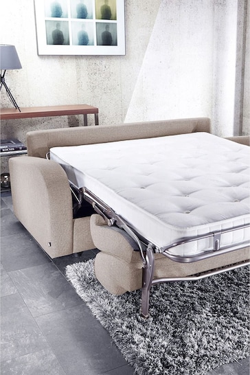 Jay-Be Brown 3 Seater Retro Sofa Bed with Deep Sprung Mattress